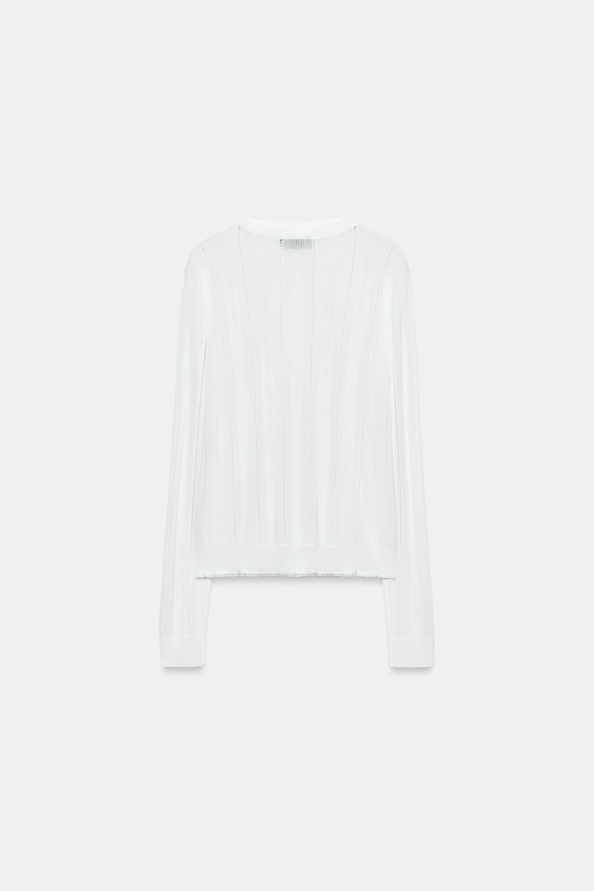 POINTELLE KNIT CARDIGAN